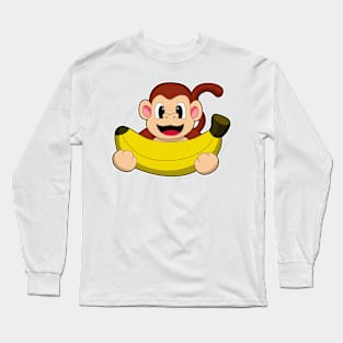 Monkey with Banana Long Sleeve T-Shirt